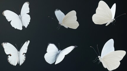 Six White Butterflies