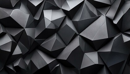 Fototapeta premium Abstract dark gray geometric background. Sharp angles and shadows create depth.