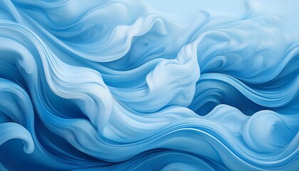 Obraz premium Abstract swirling blue waves. Fluid, dynamic design.