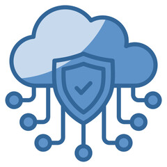 Cloud Network Security Icon Element For Design