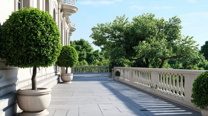 Sunlit Balcony with Lush Greenery