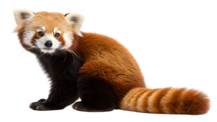 red panda isolated on white background