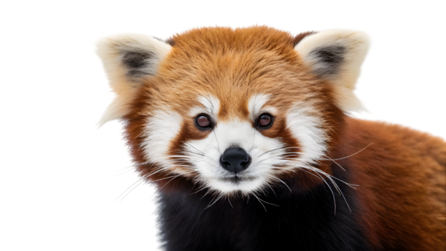 red panda isolated on white background
