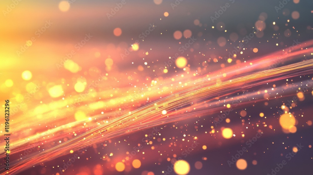 Aufkleber dynamic movement of colorful fiber optic light strands creates a mesmerizing display of swirling col