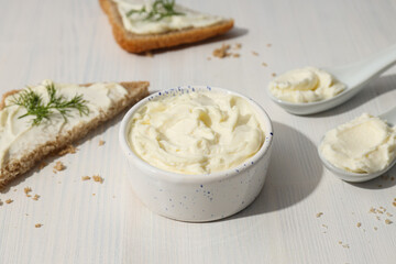 Sandwiches with Philadelphia cheese on a light background.