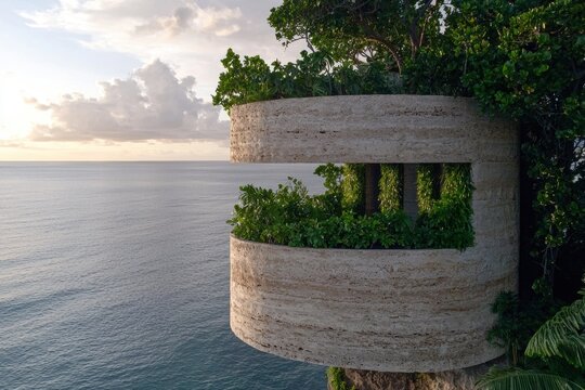 Luxury oceanfront house with infinity pool and tropical garden