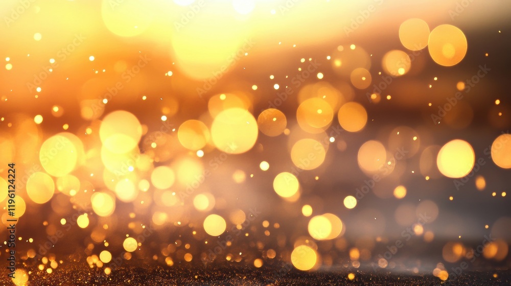 Poster golden bubbles float and shimmer in soft light, creating a captivating atmosphere that evokes warmth