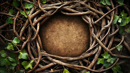 Enchanted Forest Vines and Stone Circle: A Mystical Nature Photography