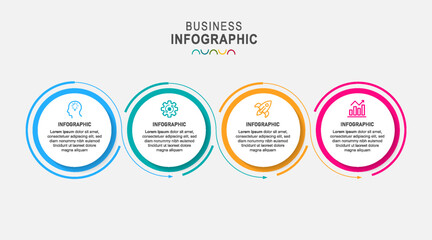 Business infographic element with 4 options, steps, number vector template design