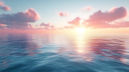 Fototapeta premium Serene sunset over calm ocean. (1)