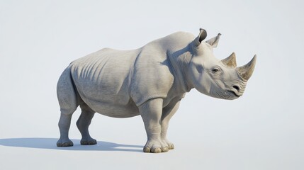 Obraz premium White Rhinoceros Standing Alone