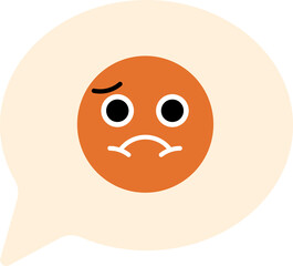 Sad Face Emoji in Speech Bubble