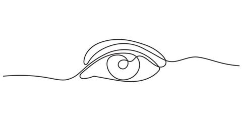One continuous line drawing of human eye.Single line art of human eye sign vector. concept of eye logo, eye sign, and eye symbol illustration.