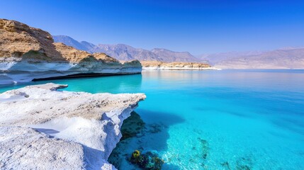 Fototapeta premium Serene Turquoise Bay and Rocky Coast