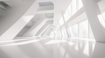 Obraz premium Modern Empty White Interior Space with Minimalist Design Elements