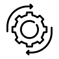 change management line icon