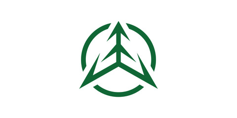 logo design north and pine,compass,navigation,symbol,icon,idea,creative.