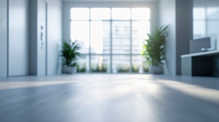 Fototapeta premium Elegant Office Interior with Subtle Lines and Natural Light