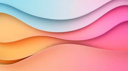 Abstract waves in soft pastel colors create a soothing visual effect.