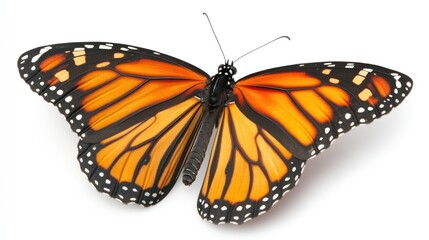 Fototapeta premium Monarch Butterfly on White Background
