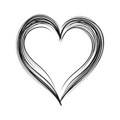 Heart doodle illustrated stencil drawing.