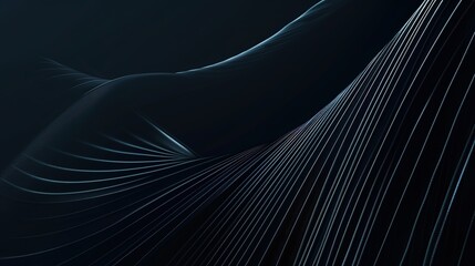 Naklejka premium Sleek and smooth silk satin fabric in a rich navy blue color, presented against an abstract dark and elegant background that offers ample space for design. This fabric exudes a sense of sophistication