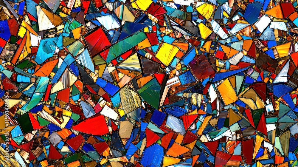 Poster colorful mosaic of glass shards creating an abstract pattern.
