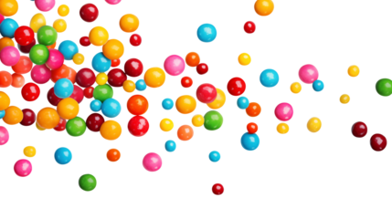colorful candies isolated on transparent white background, clipping path
