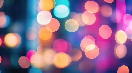 Fototapeta premium Blurred Office Scene with Vibrant Bokeh Lights in Dynamic Colors