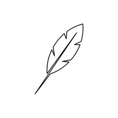 bird feather icon, line vector isolated on white background. trendy and modern design