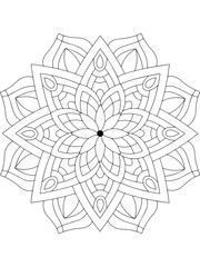 Fototapeta premium adults flower mandala coloring page