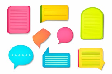 Colorful Speech Bubbles and Notes Graphic Design