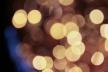 Blurred yellow lights with bokeh effect