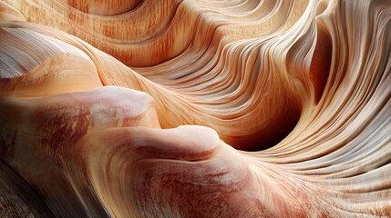 Fototapeta premium A mesmerizing view of smooth, flowing rock formations in warm tones.