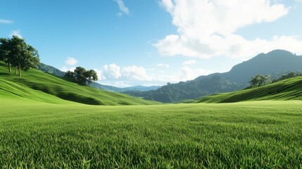 Fototapeta premium Serene Green Valley Landscape