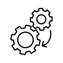 Gear icon template color editable. Gear symbol vector sign isolated on white background. Setting icon. Gear icon.
