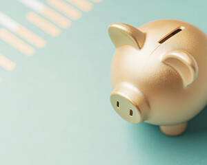 golden piggy bank symbolizes savings and financial growth, inspiring investment