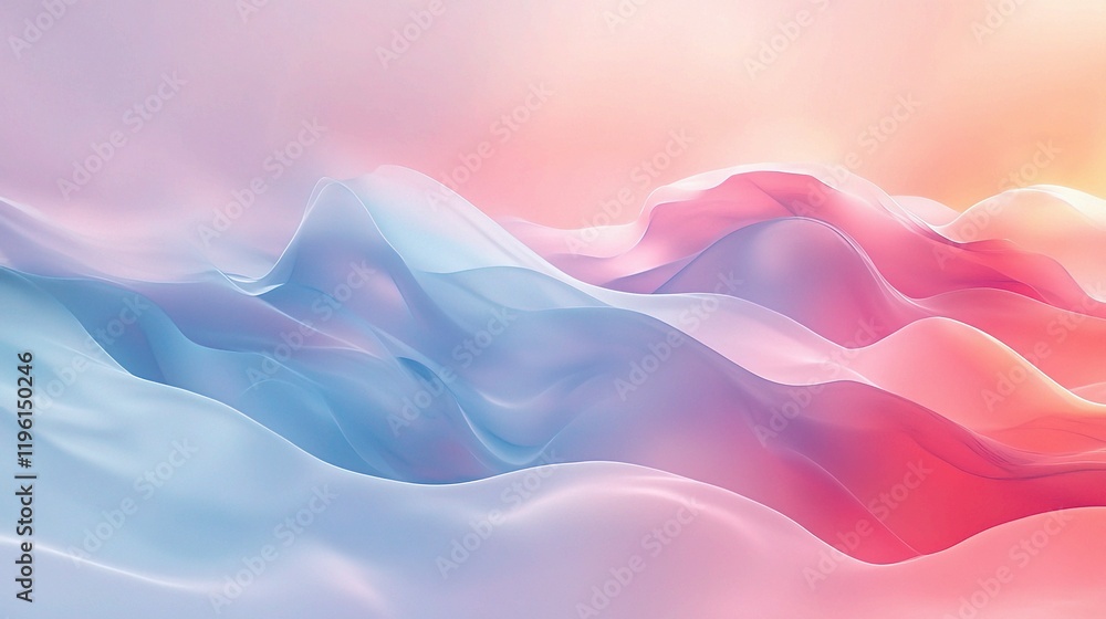 Poster Soft Abstract Background with Clear Sky and Gentle Clouds