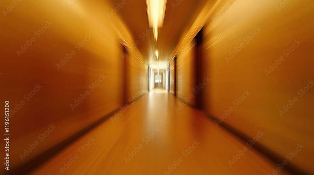 Poster abstract dynamic blur in office corridor with scale and lines