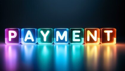 Obraz premium 支払いを意味する英単語のpaymentの文字が書かれたキューブブロック。aiで生成