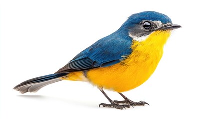 Fototapeta premium Blue and Yellow Bird Close-Up