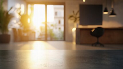 Fototapeta premium Blurry Modern Office Background with Diffused Natural Light