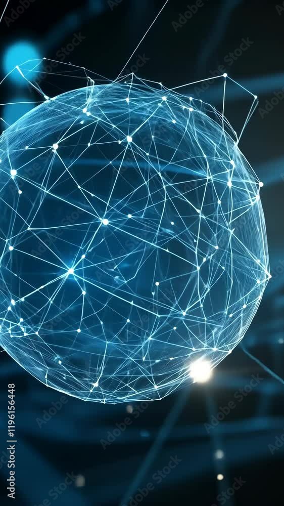 Aufkleber digital sphere representing interconnected nodes and data flow in a futuristic environment
