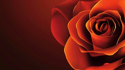 Naklejka premium A Fiery Red Rose Close Up Abstract Art