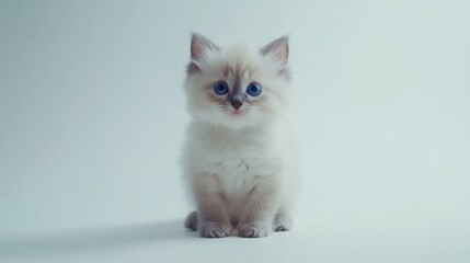 Fototapeta premium Adorable Kitten with Blue Eyes