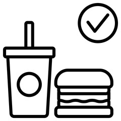 햄버거 세트 주문 체크 아이콘