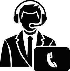 Customer service icon vector. EPS 10 editable vector