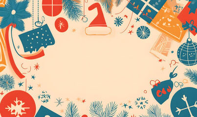 Luxurious Christmas and Holiday Promotion Banner with Elegant Ornaments, for Tags, Posters, and Banners with Ample Space for Custom Text Overlay