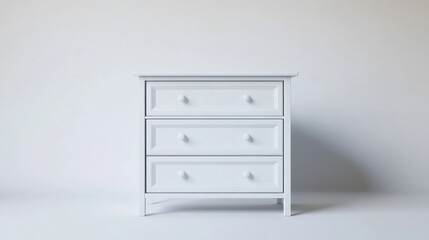 White Dresser with Three Drawers