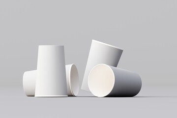 Coffee cups made from paper Just insert your logo.  On a white background, 3D